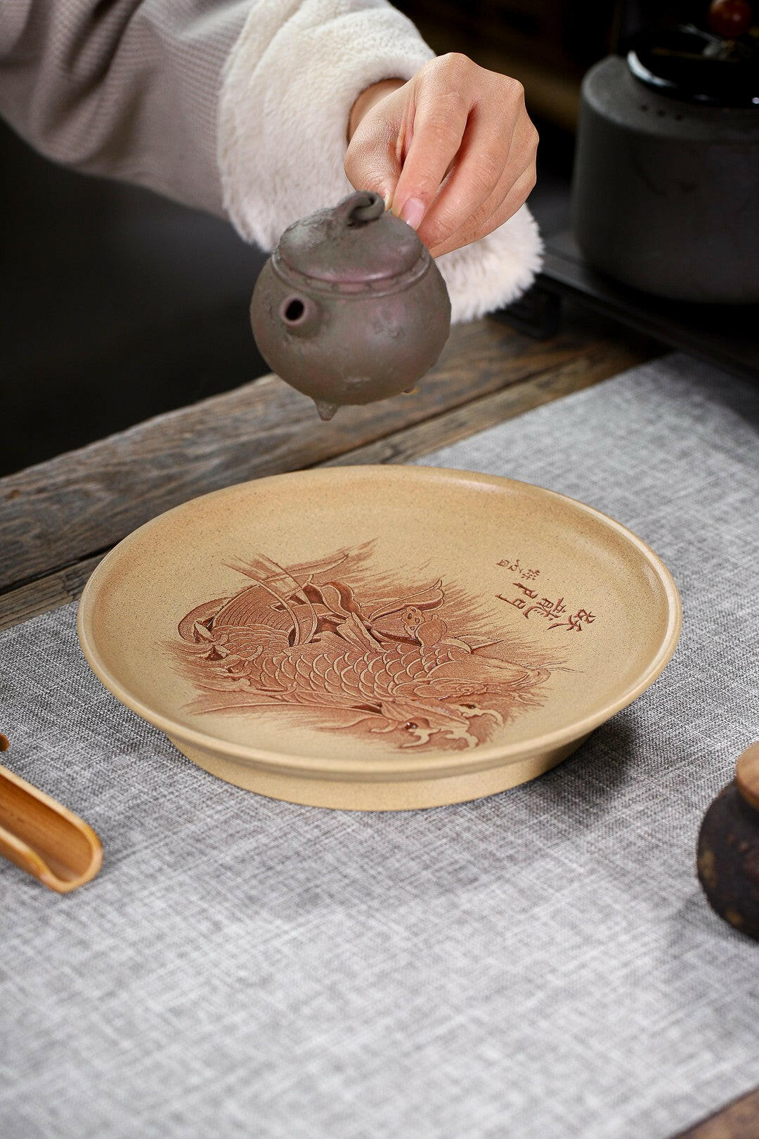 Yu Yue Long Men - Yixing Handmade Dry Bubble Tray 江苏宜兴