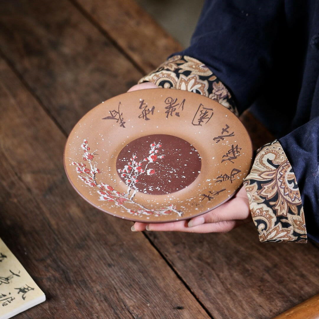 Chun Xue Man Yuan Zai Mei Wan Zhi - Yixing Handmade Dry Bubble Tray 江苏宜兴