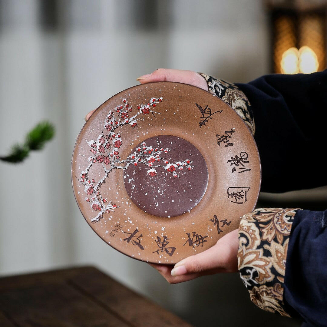 Chun Xue Man Yuan Zai Mei Wan Zhi - Yixing Handmade Dry Bubble Tray 江苏宜兴