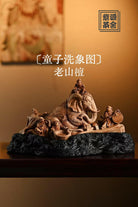 Tong Zi Xi Xiang Tu - Wood Sculpture zycschina