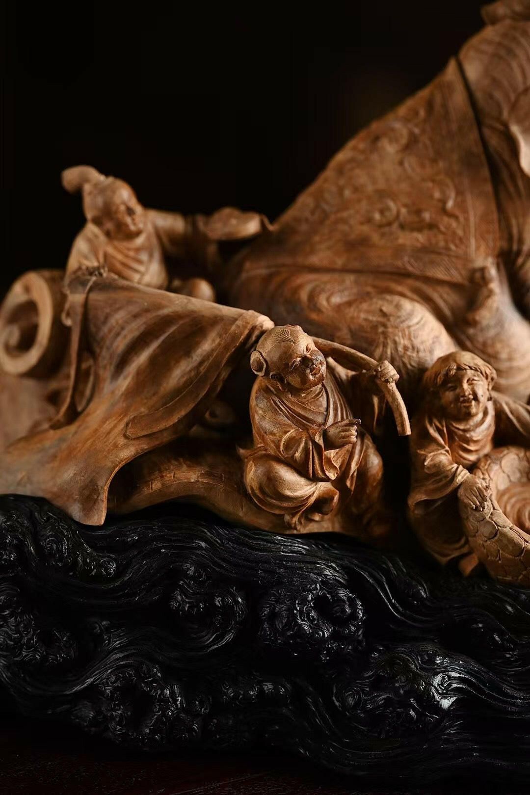 Tong Zi Xi Xiang Tu - Wood Sculpture zycschina