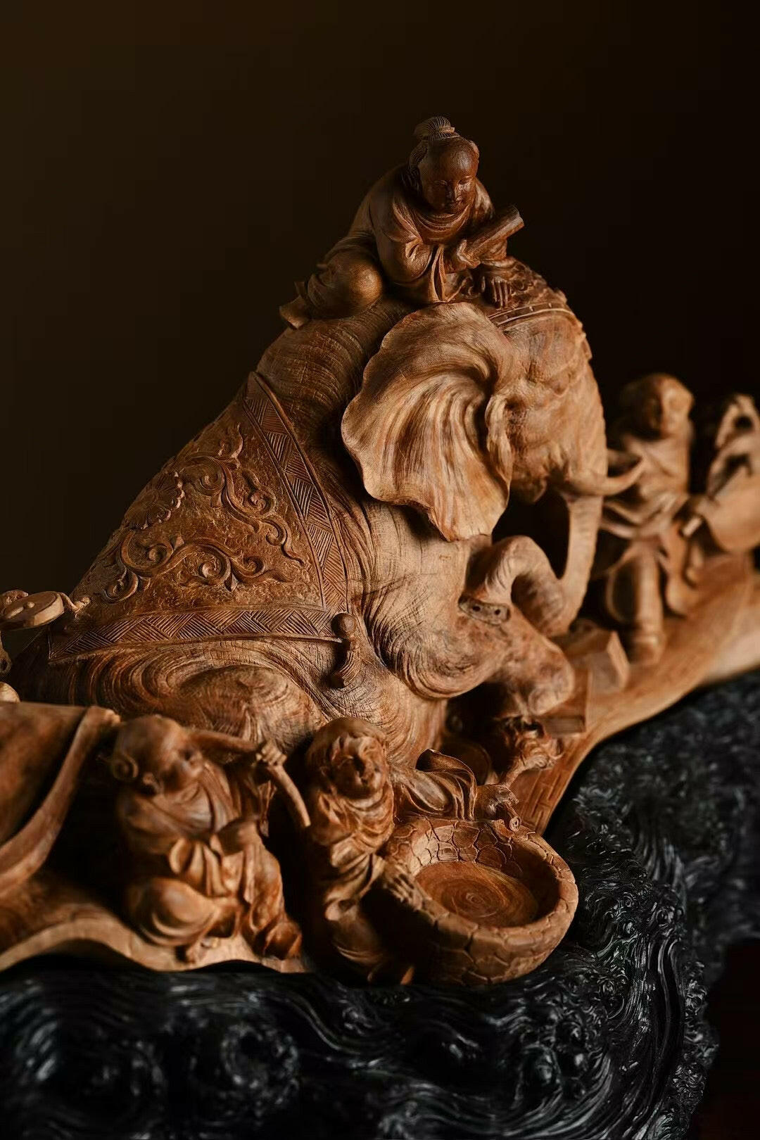 Tong Zi Xi Xiang Tu - Wood Sculpture zycschina