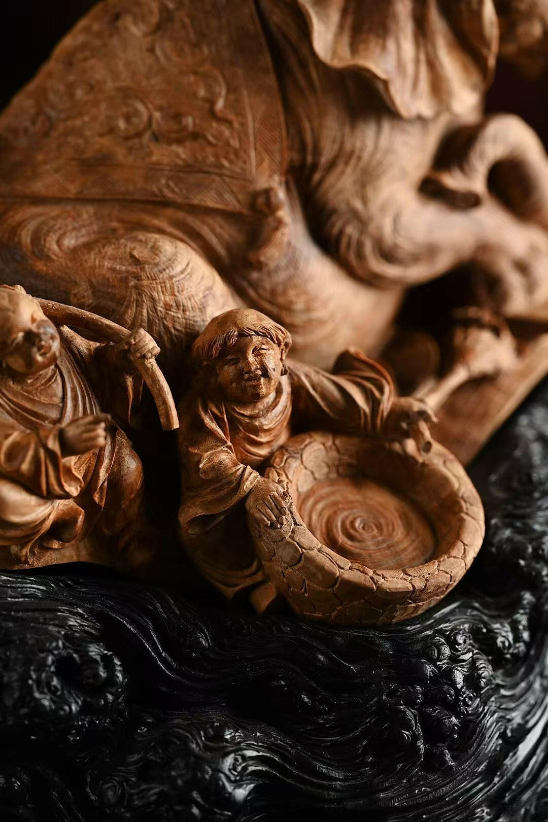 Tong Zi Xi Xiang Tu - Wood Sculpture zycschina
