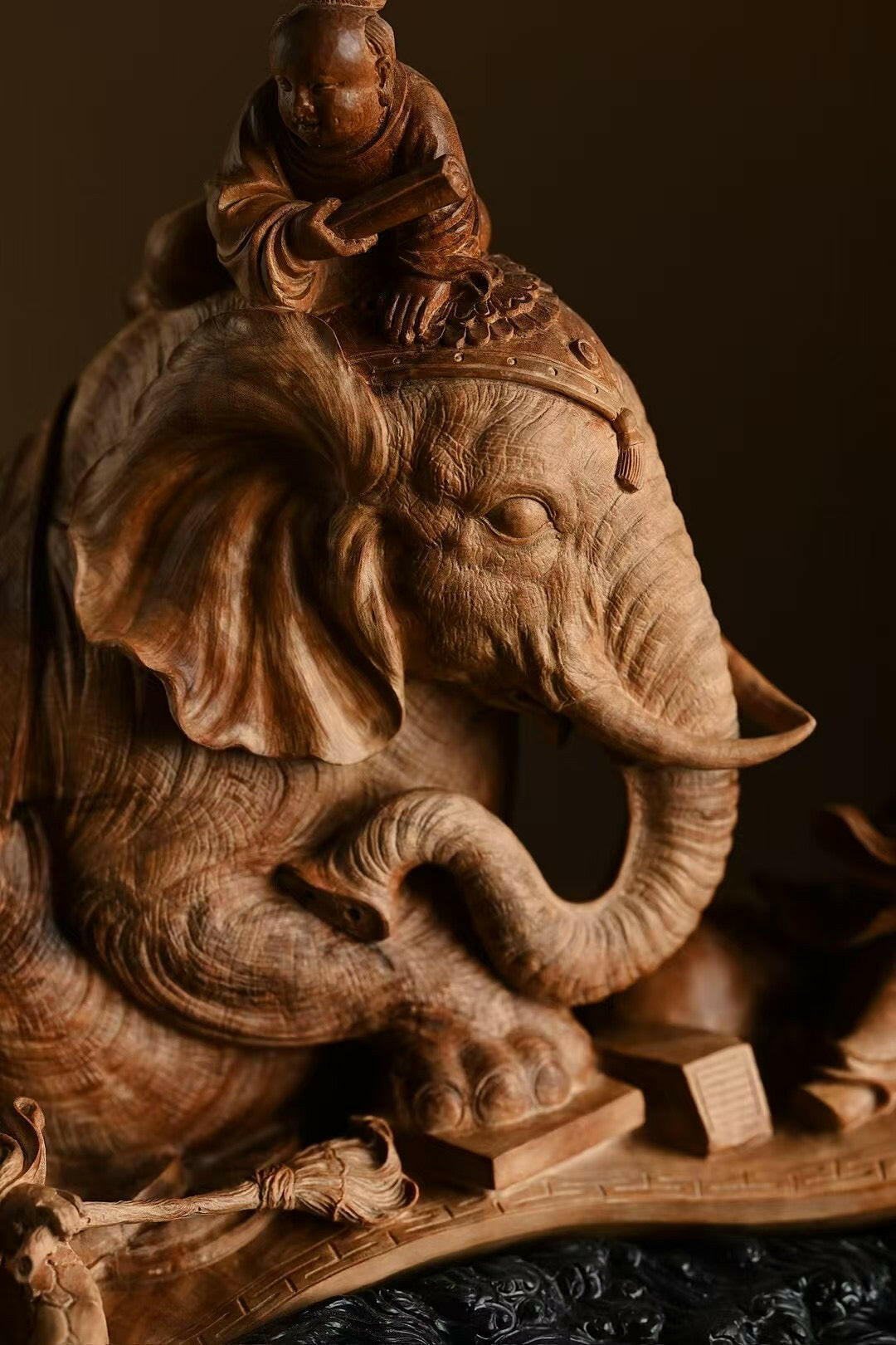 Tong Zi Xi Xiang Tu - Wood Sculpture zycschina