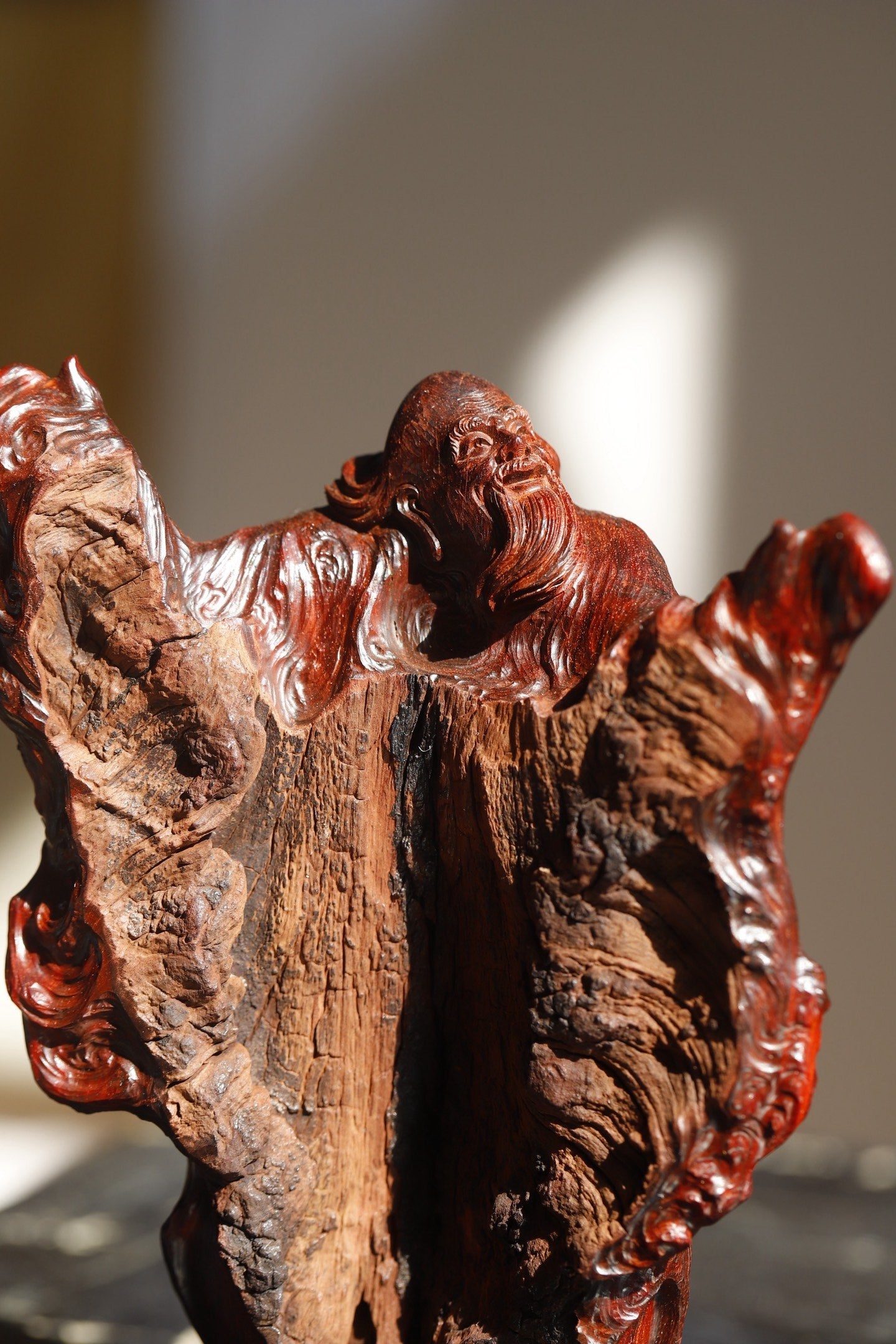 Lao Zi Wen Tian - Wood Sculpture zycschina