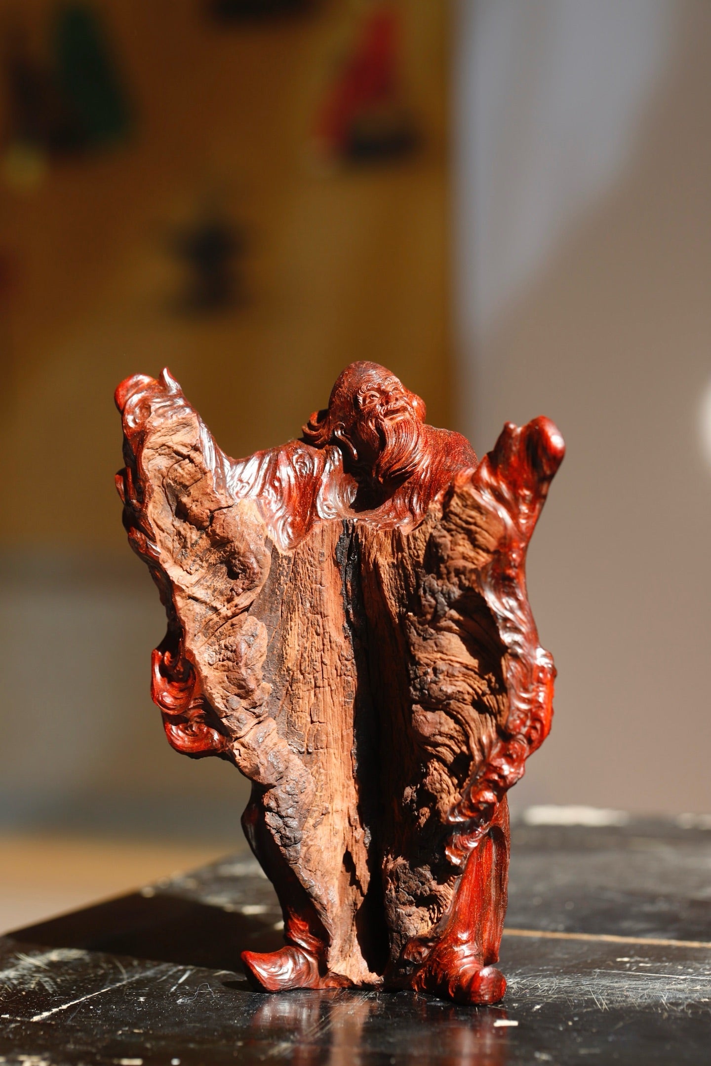 Lao Zi Wen Tian - Wood Sculpture zycschina