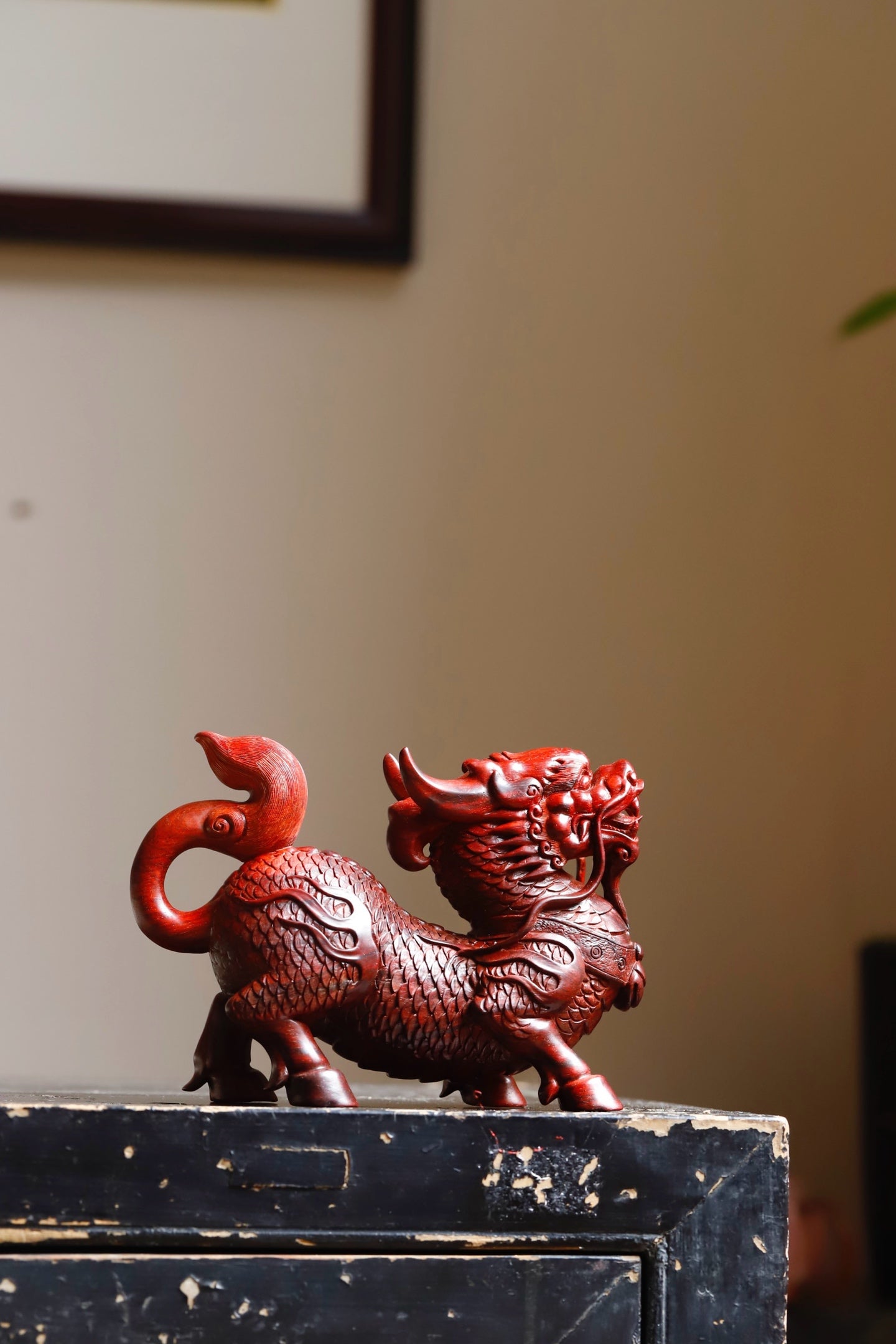 Zhao Cai Qi Lin - Wood Sculpture zycschina