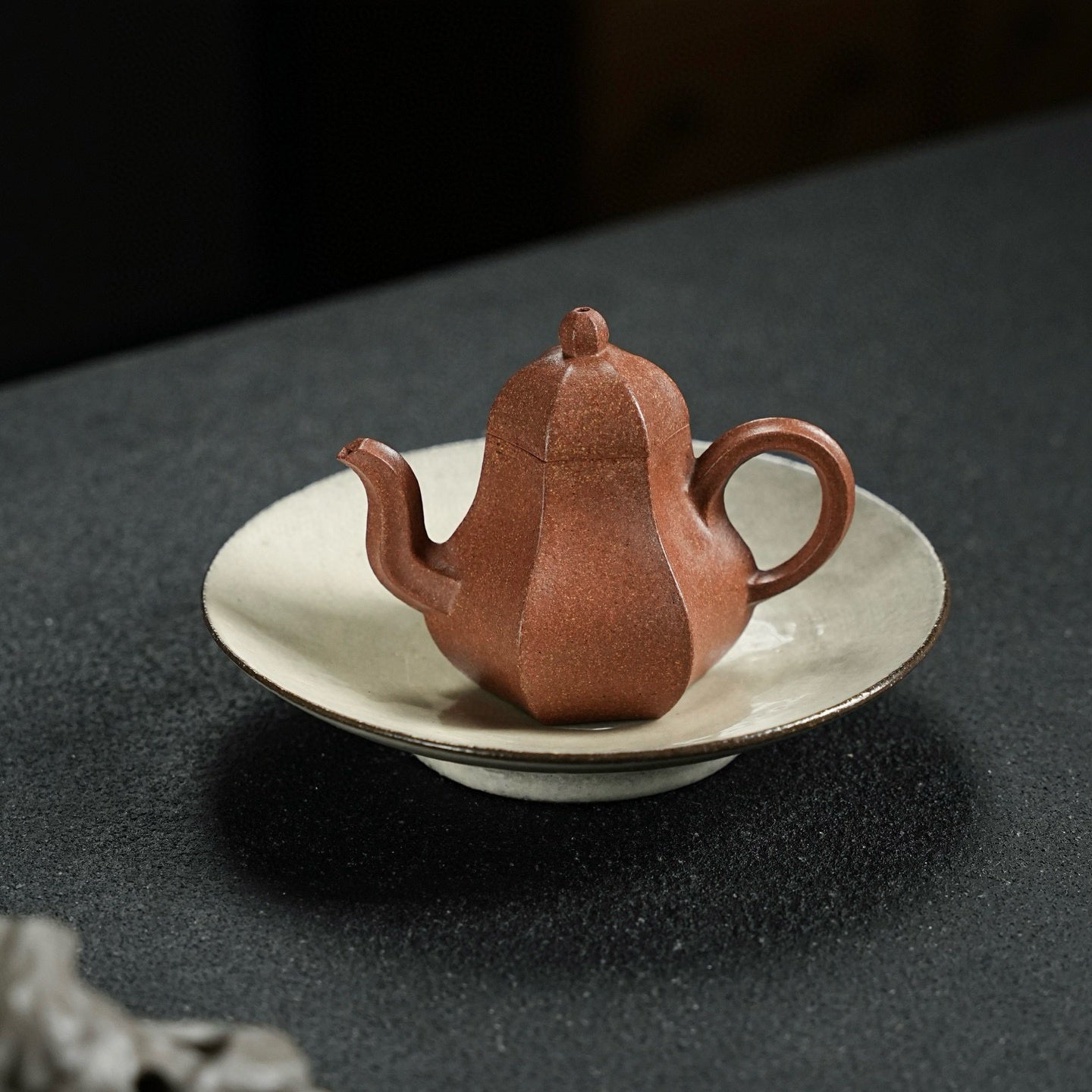 中国 龍泉急須 昭龍窯 朱泥黒蒔絵急須 龍 セラメッシュ（陶製茶こし）shouryu05