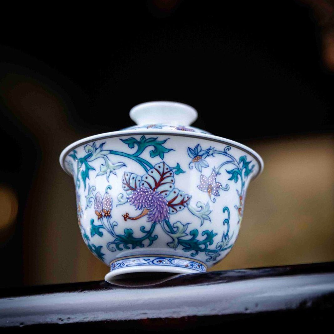 Xi Fan Lian 130cc - Jing De Zhen Porcelain Gaiwan - zycs_China