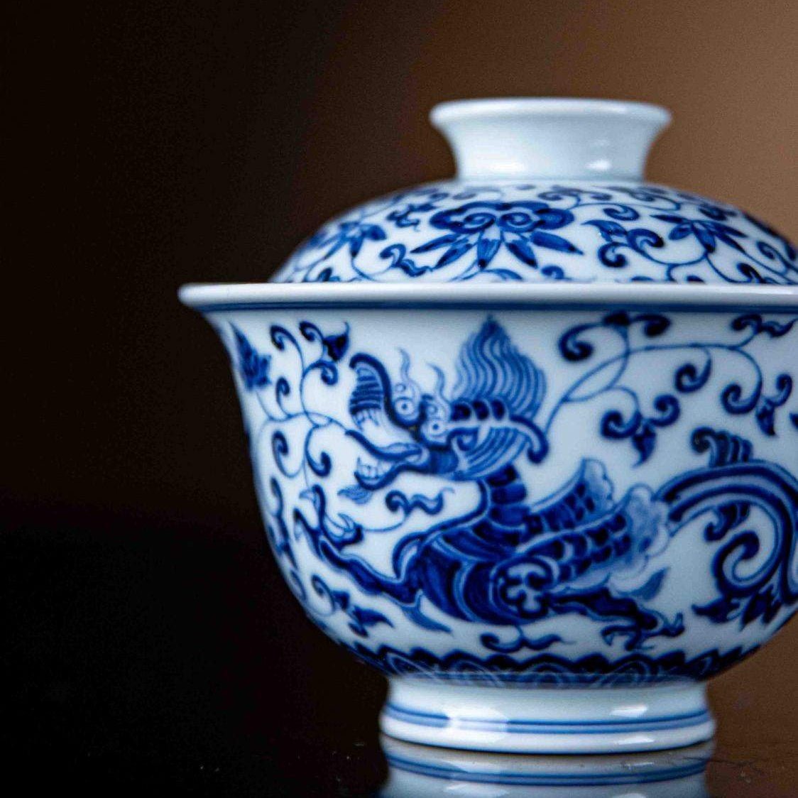 Xiang Cao Long 170cc - Jing De Zhen Porcelain Gaiwan - zycs_China