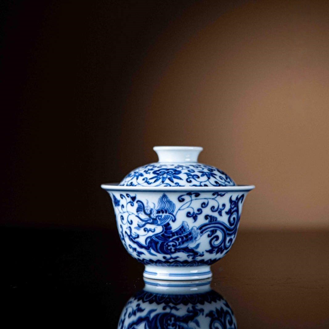 Xiang Cao Long 170cc - Jing De Zhen Porcelain Gaiwan - zycs_China