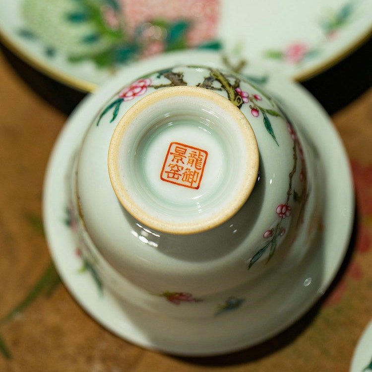 Xiu Qiu Hua 120cc - Jing De Zhen Porcelain Gaiwan - zycs_China