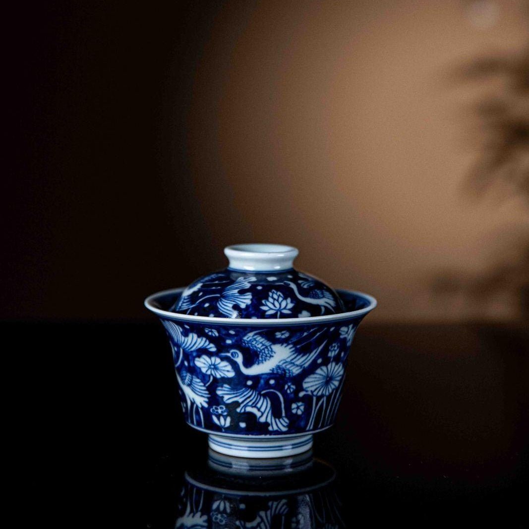 Yi Lu Lian Ke 175cc - Jing De Zhen Porcelain Gaiwan - zycs_China