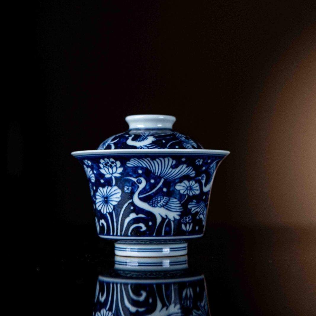 Yi Lu Lian Ke 175cc - Jing De Zhen Porcelain Gaiwan - zycs_China