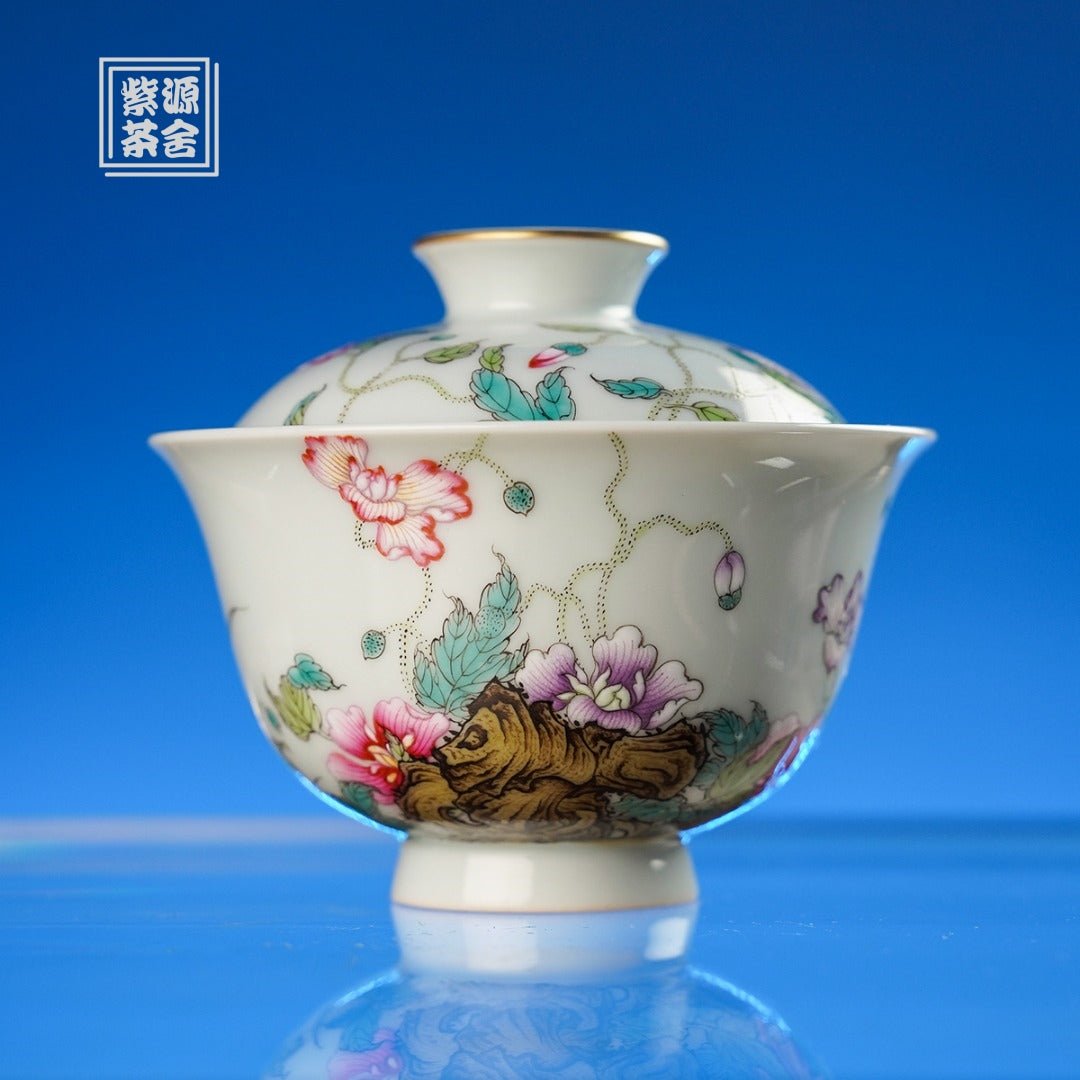 Yu Mei Ren 150cc - Jing De Zhen Porcelain Gaiwan - zycs_China