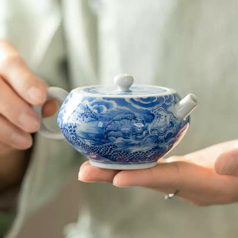 Yun Long Wen Gong Deng/Bian Du - Jing De Zhen Porcelain Teapot - zycs_China