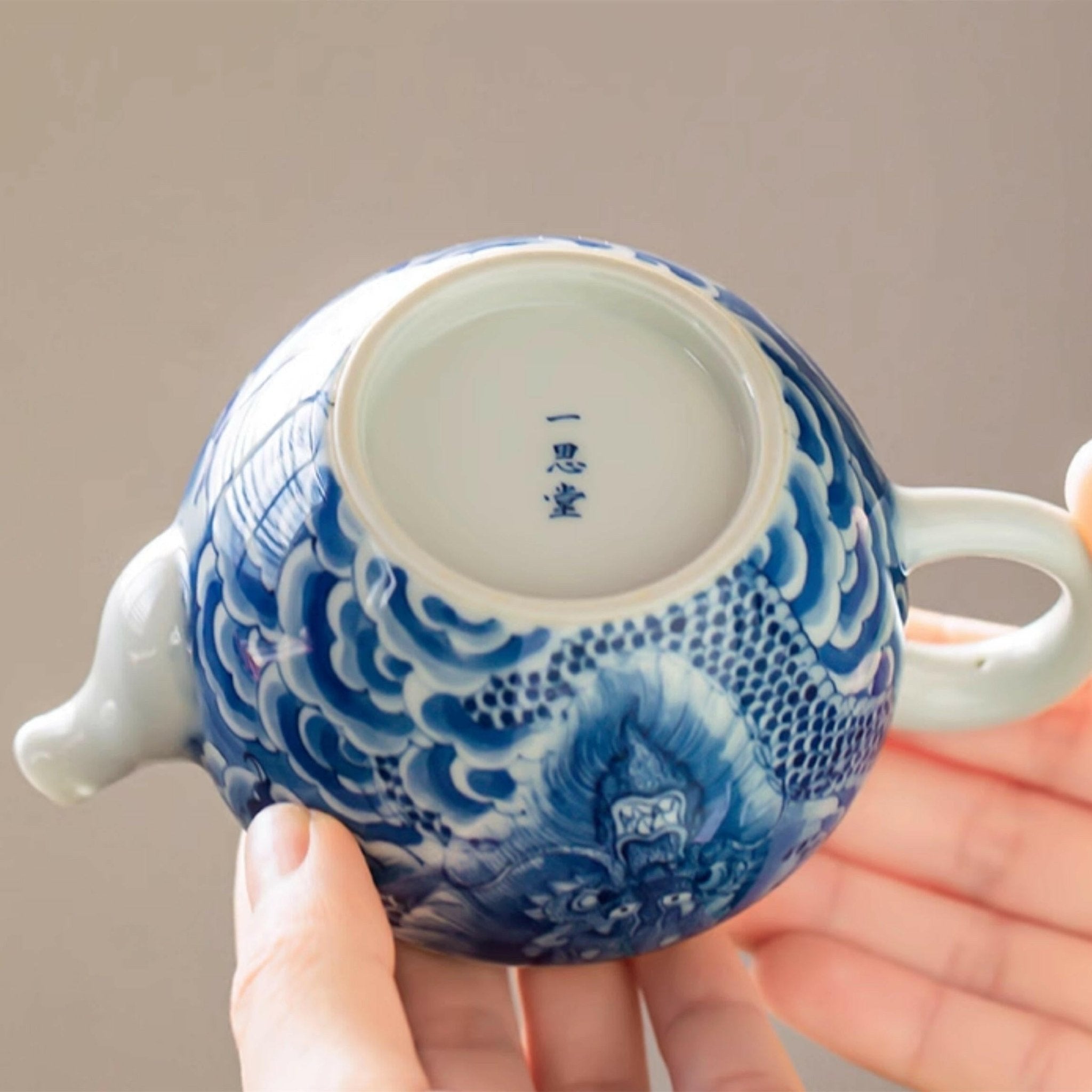 Yun Long Wen Gong Deng/Bian Du - Jing De Zhen Porcelain Teapot - zycs_China