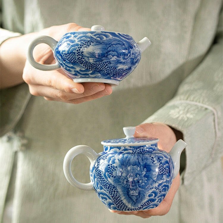 Yun Long Wen Gong Deng/Bian Du - Jing De Zhen Porcelain Teapot - zycs_China