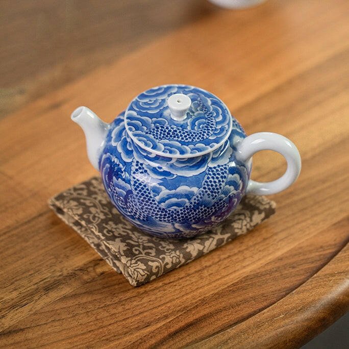 Yun Long Wen Gong Deng/Bian Du - Jing De Zhen Porcelain Teapot - zycs_China