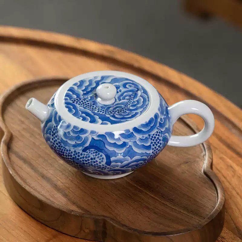 Yun Long Wen Gong Deng/Bian Du - Jing De Zhen Porcelain Teapot - zycs_China