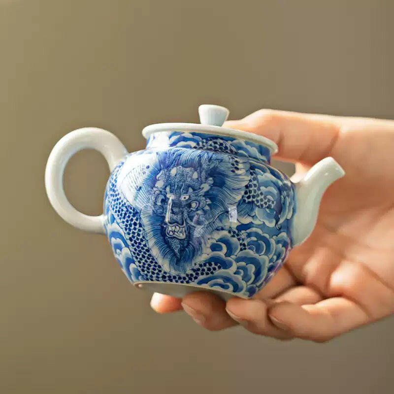Yun Long Wen Gong Deng/Bian Du - Jing De Zhen Porcelain Teapot - zycs_China