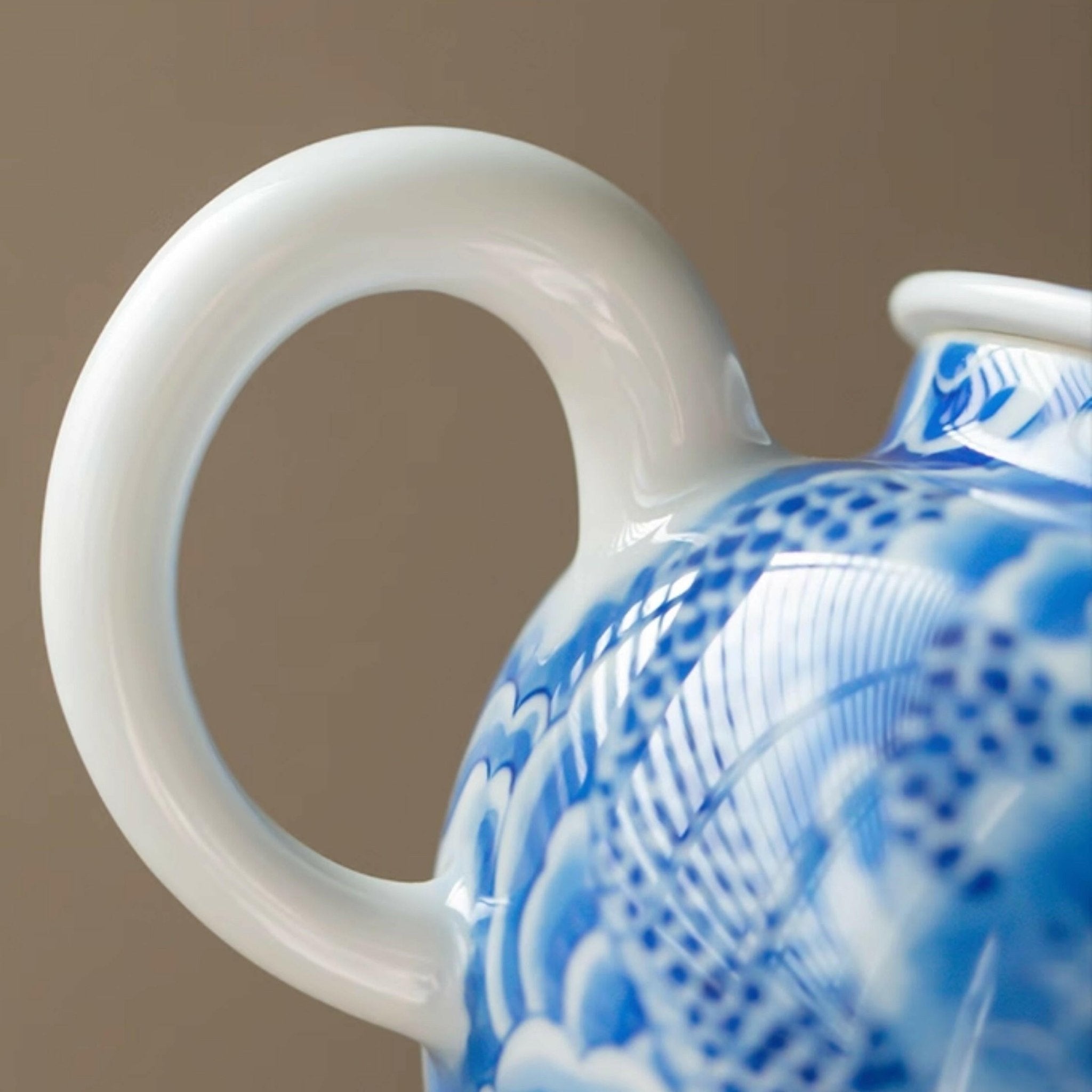 Yun Long Wen Gong Deng/Bian Du - Jing De Zhen Porcelain Teapot - zycs_China
