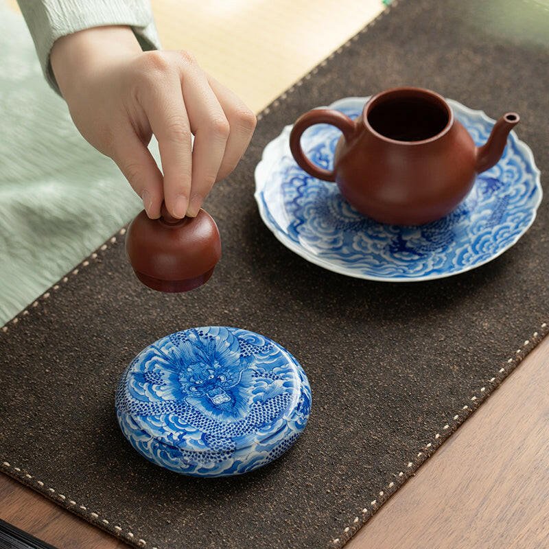 Yun Long Wen - Jing De Zhen Porcelain Tea Lid Rest - zycs_China
