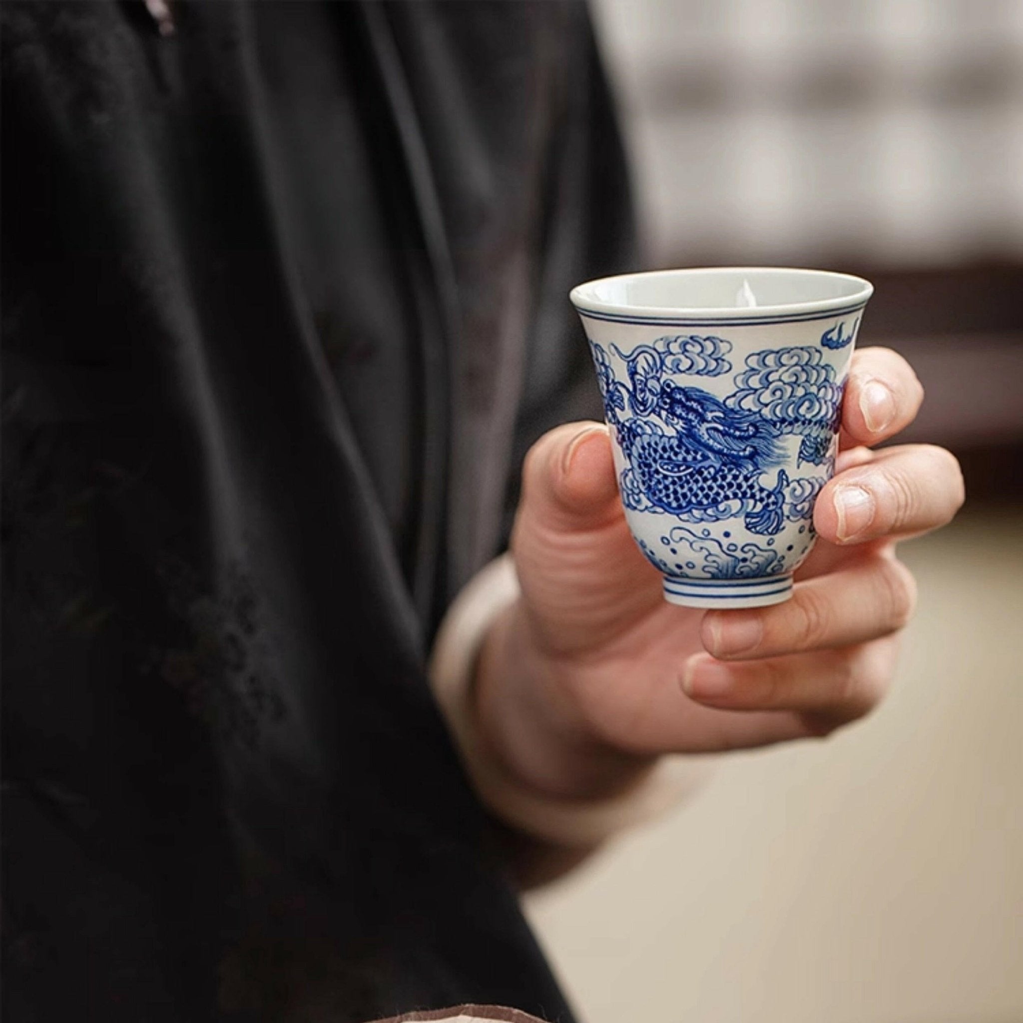 Yun Long Wen/Yun Feng Wen - Jing De Zhen Porcelain Teacup - zycs_China