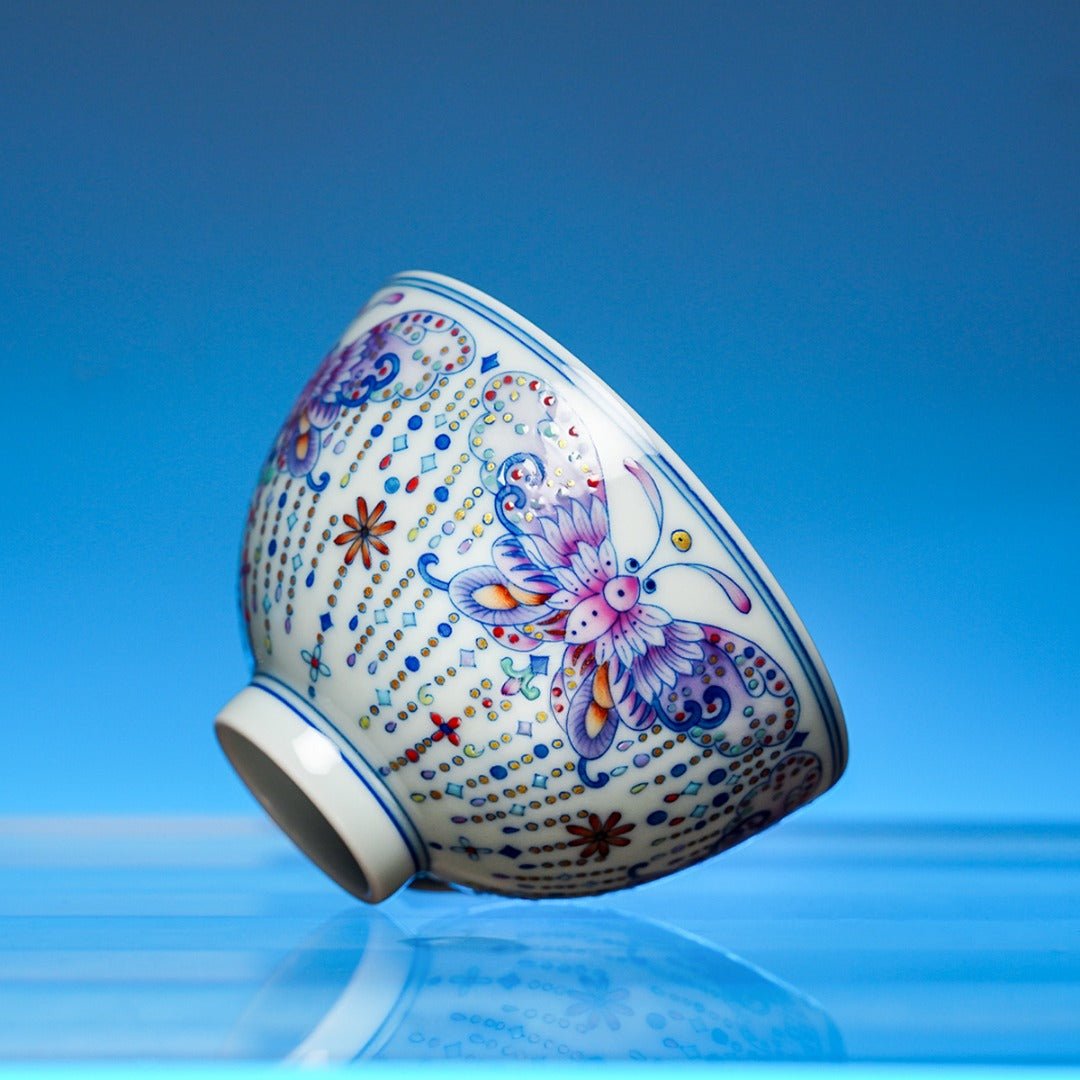 Zhu Lian Hu Die 150cc - Jing De Zhen Porcelain Gaiwan - zycs_China