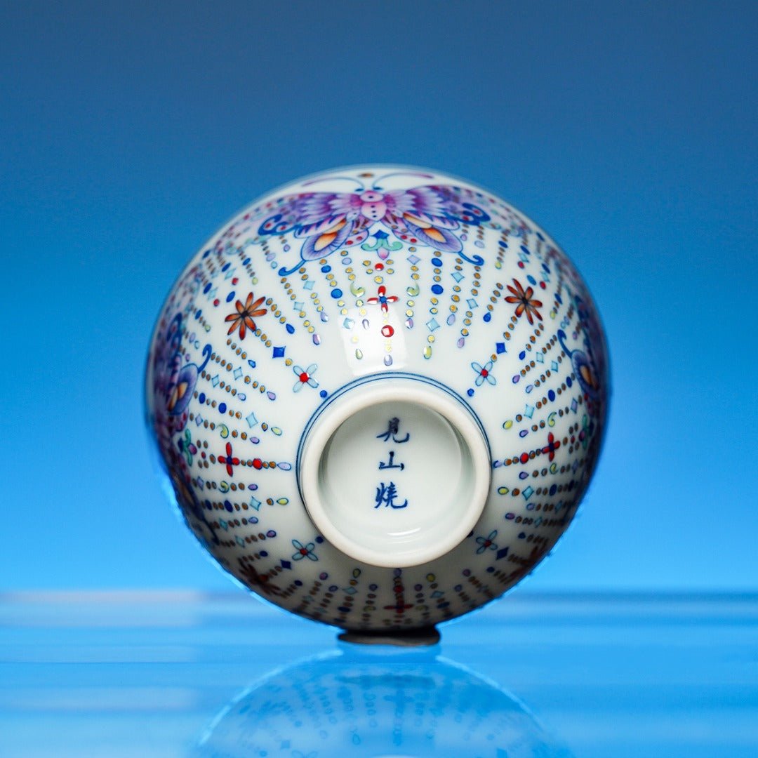 Zhu Lian Hu Die 150cc - Jing De Zhen Porcelain Gaiwan - zycs_China