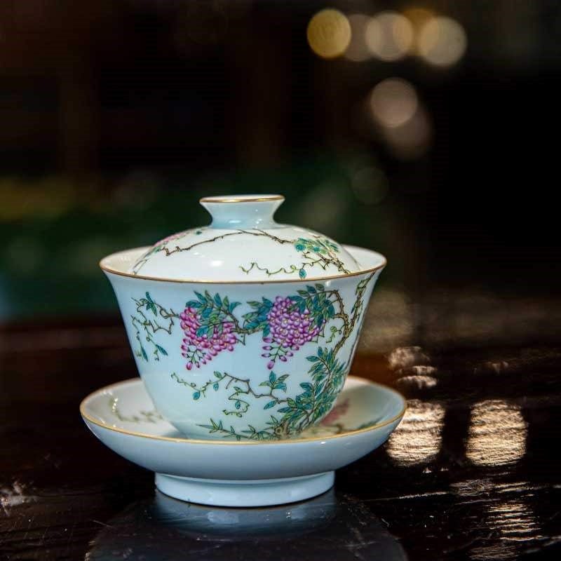 Zi Teng Hua 110cc - Jing De Zhen Porcelain Gaiwan - zycs_China